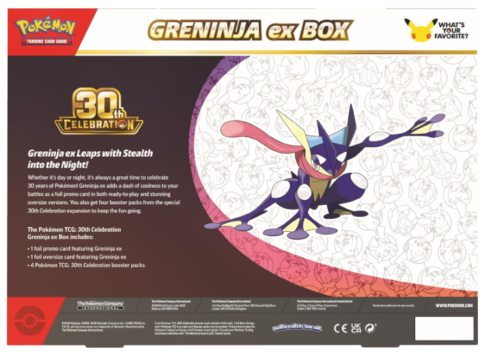 30th Aniversario Greninja EX Box — vista 2