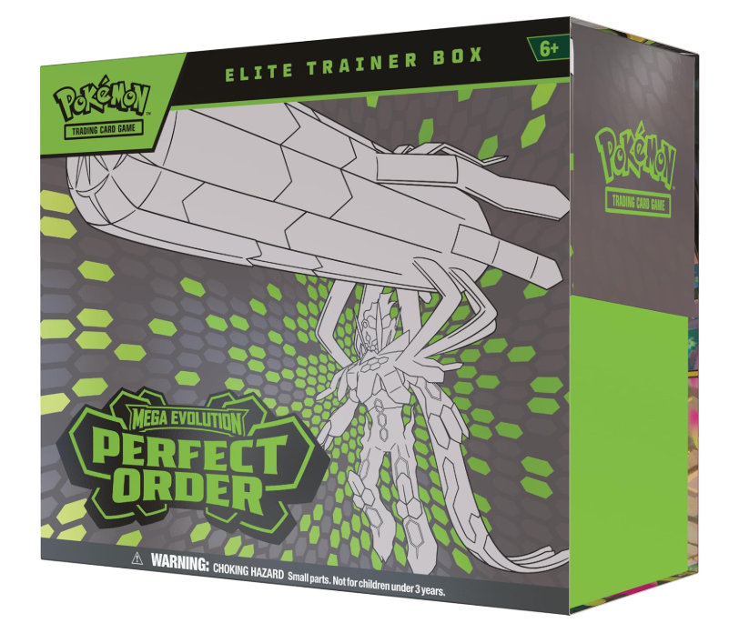 Pokémon TCG Perfect Order Elite Trainer Box en inglés — caja vista frontal en perspectiva